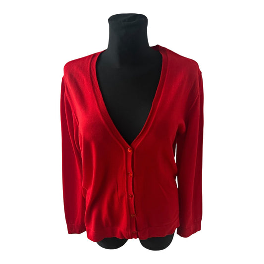 Second Hand Liebe Damen Strickjacke Cardigan Größe XL Rot Hochwertig Elegant