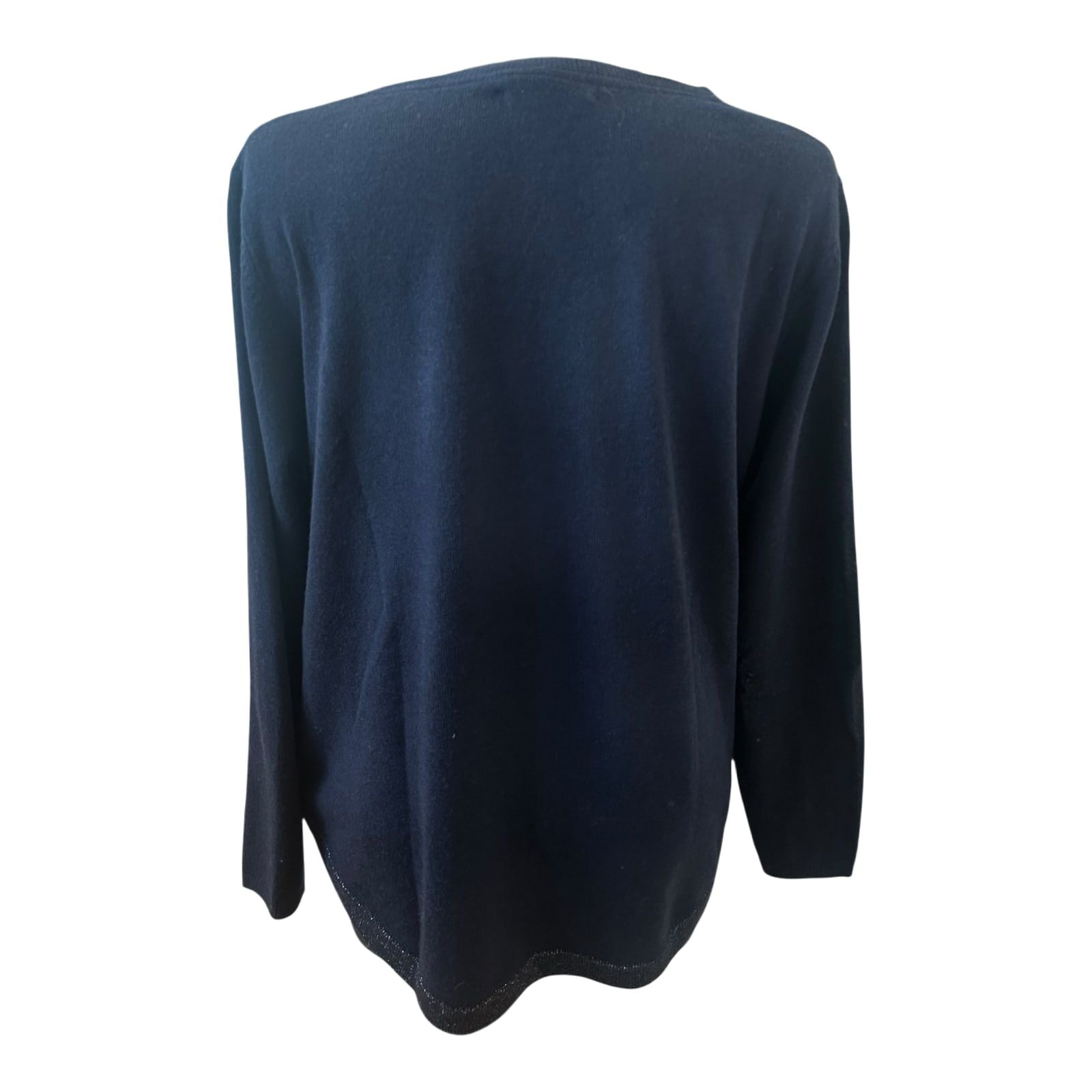6-0-7 Essential Damen Pullover Strick Gr 42 Blau Wolle Kaschmir Viskose