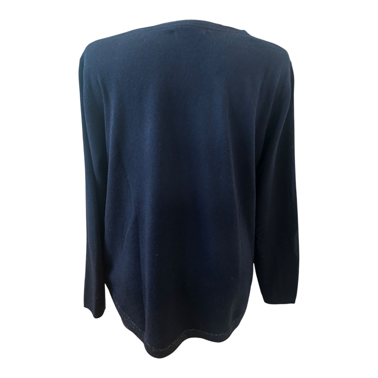 6-0-7 Essential Damen Pullover Strick Gr 42 Blau Wolle Kaschmir Viskose