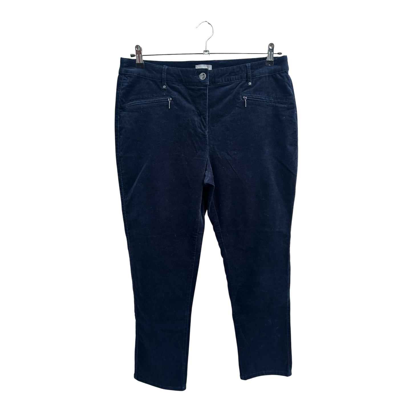 Canda Damen Cordhose Hose Kurzgröße 42 Dunkelblau Baumwolle Elasthan