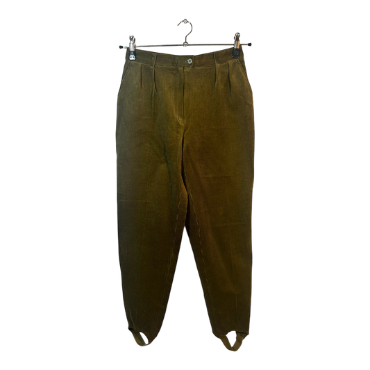 Madeleine Damen Steghose Cordhose Gr 34 Khaki Baumwolle Vintage