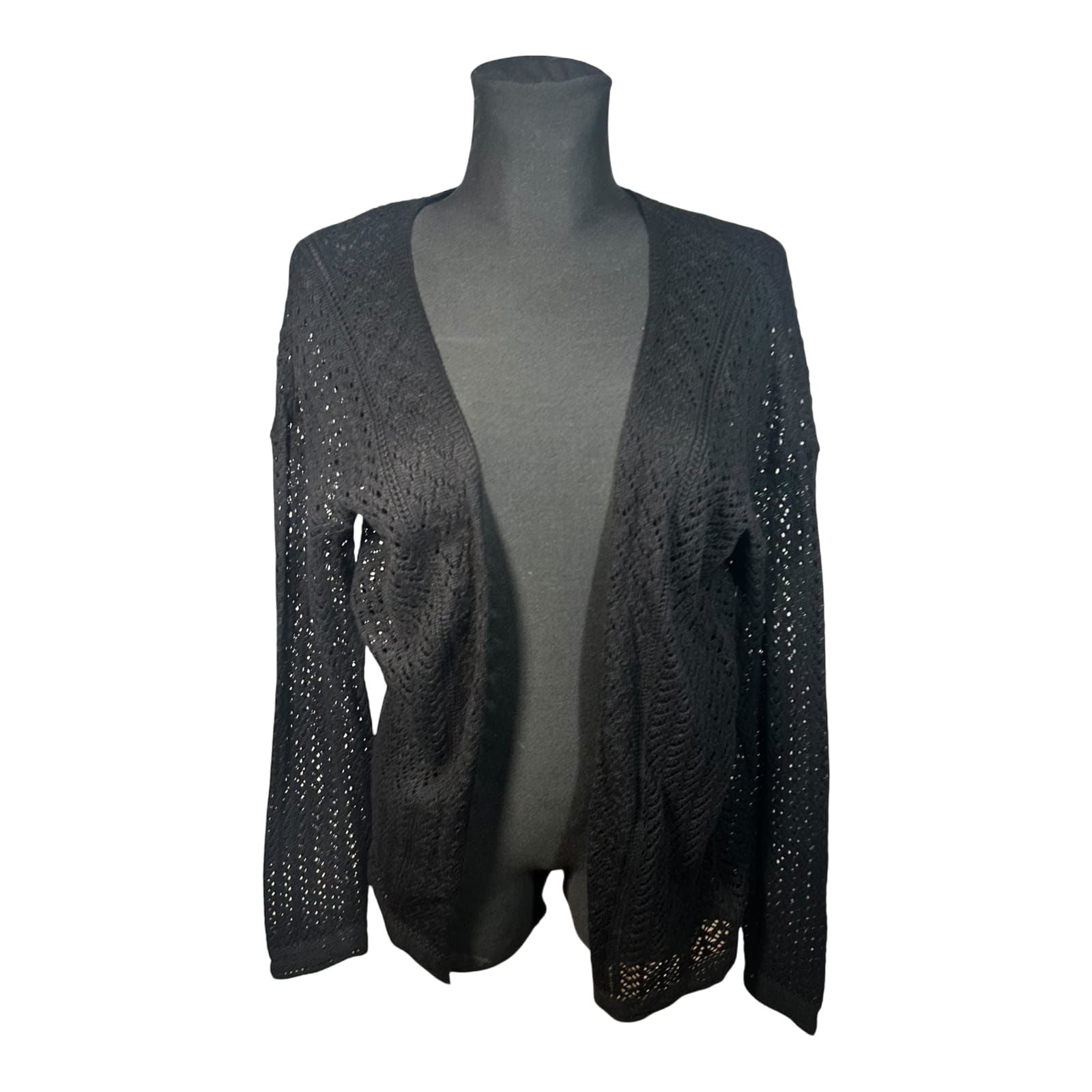 Esmara Damen Strickjacke Cardigan Größe M Schwarz Baumwolle Polyester