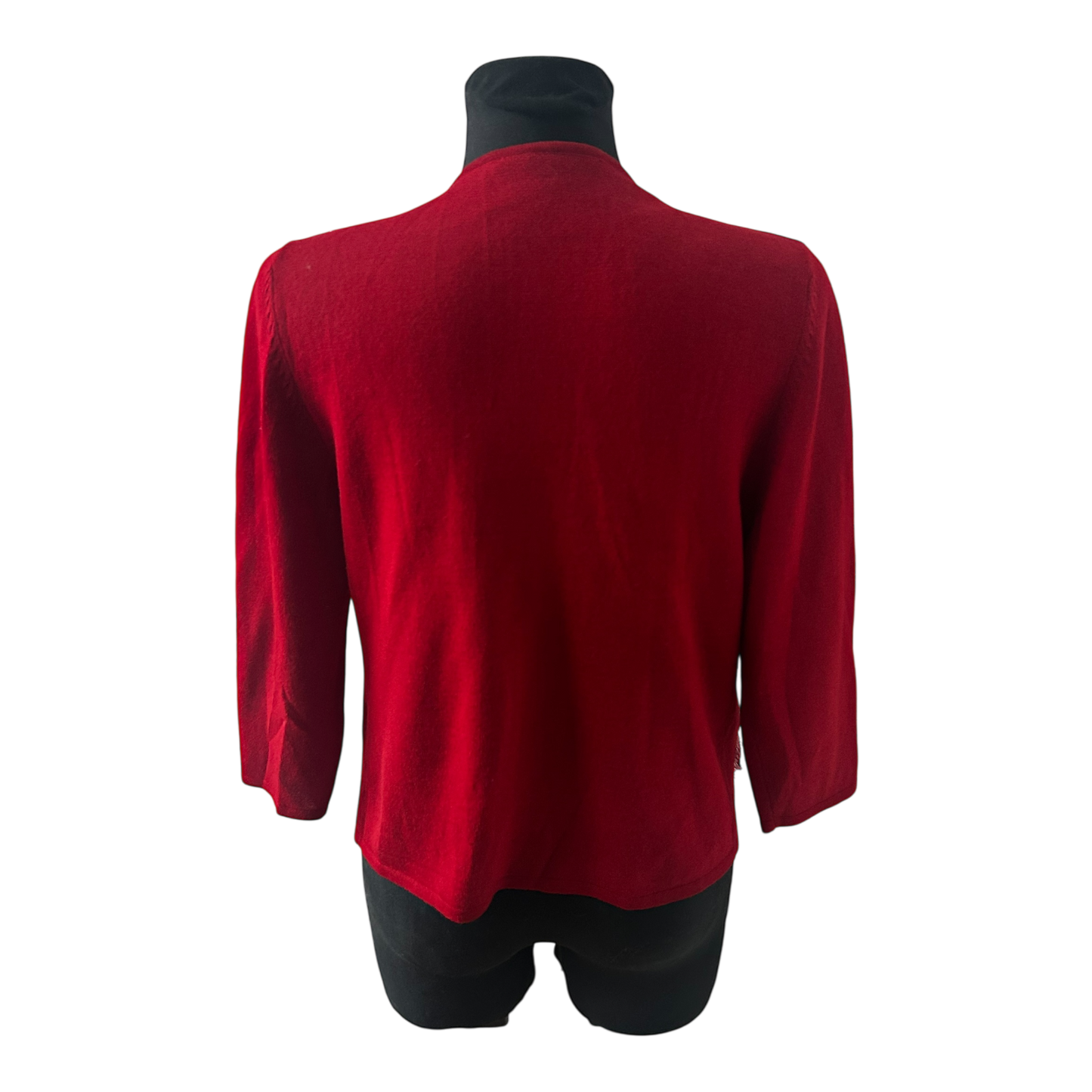 Expresso Damen Cardigan Größe M Rot Wollmix Spitze Elegant Fein Strickjacke