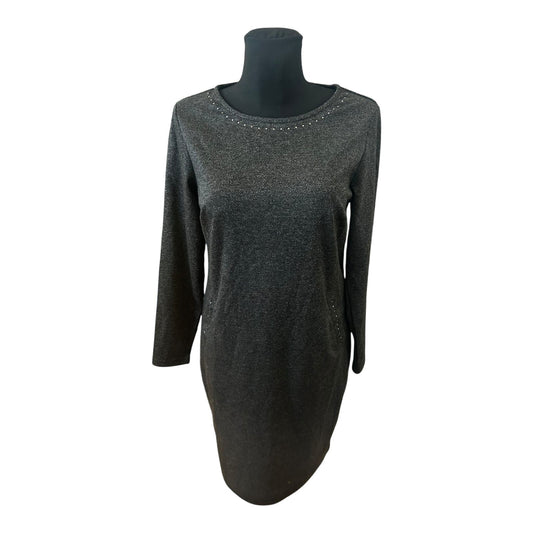 Women Essentials by Tchibo Kleid Damen Gr 36 Grau Nieten Langarm Elegant