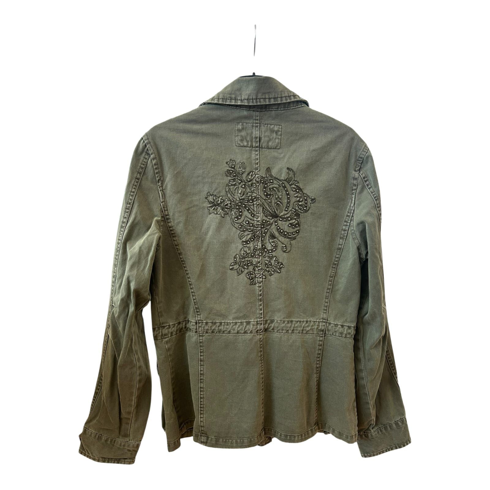 🔸 Refree Damenjacke M – Khaki – Boho Military Look – Verziert – Top! 🔸