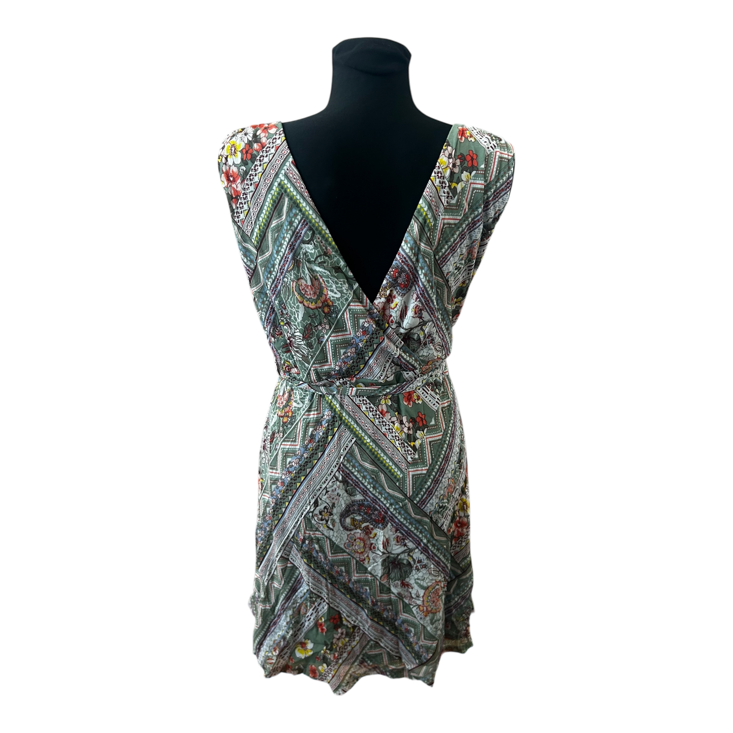 Zero Kleid Damen Sommerkleid Gr 42 Blumenmuster Wickeloptik Elegant