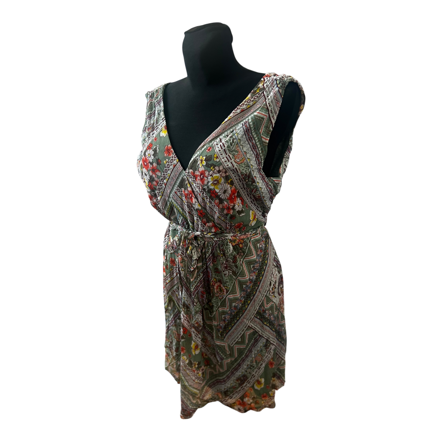 Zero Kleid Damen Sommerkleid Gr 42 Blumenmuster Wickeloptik Elegant