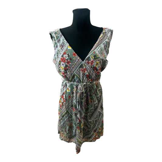 Zero Kleid Damen Sommerkleid Gr 42 Blumenmuster Wickeloptik Elegant