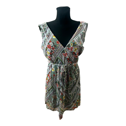 Zero Kleid Damen Sommerkleid Gr 42 Blumenmuster Wickeloptik Elegant