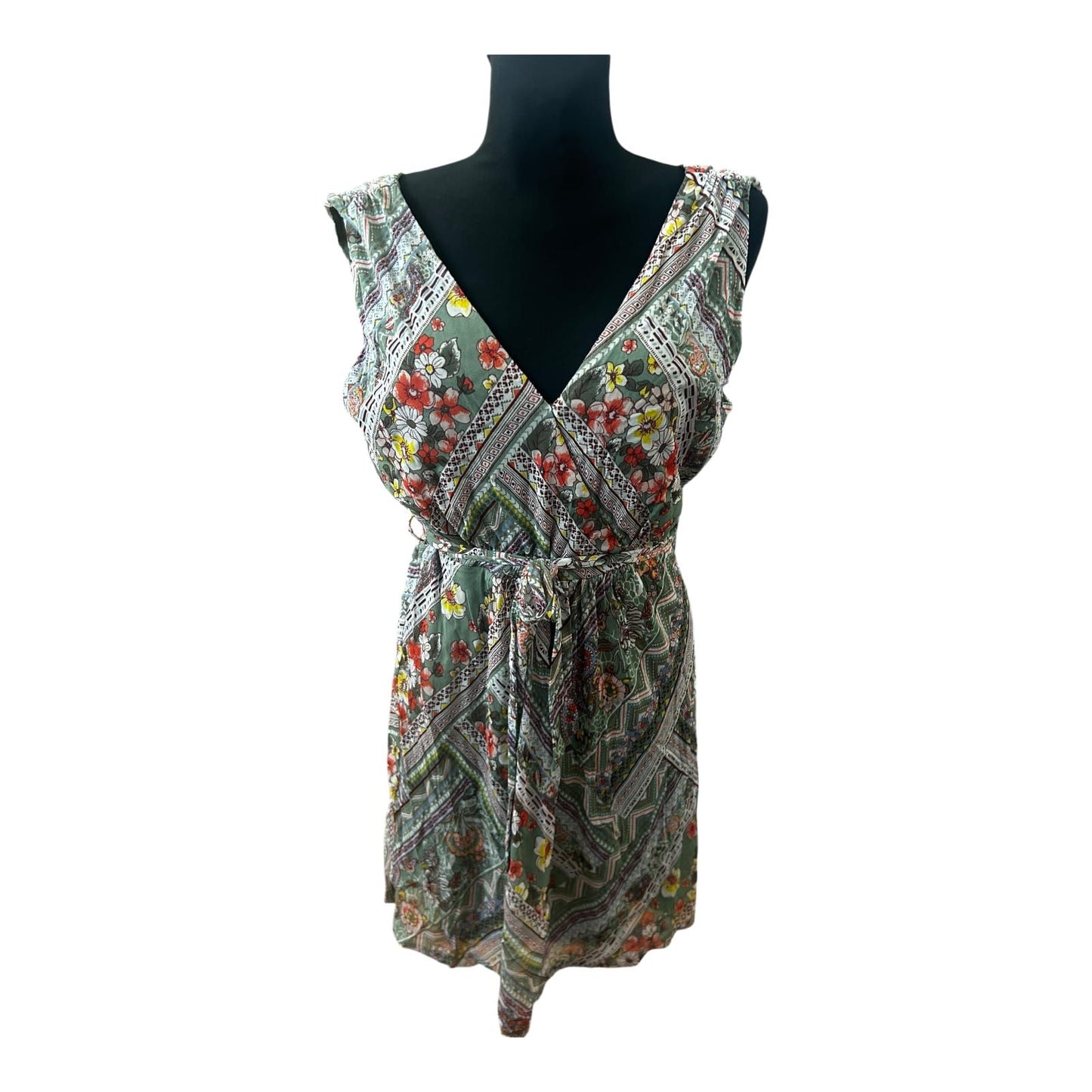 Zero Kleid Damen Sommerkleid Gr 42 Blumenmuster Wickeloptik Elegant