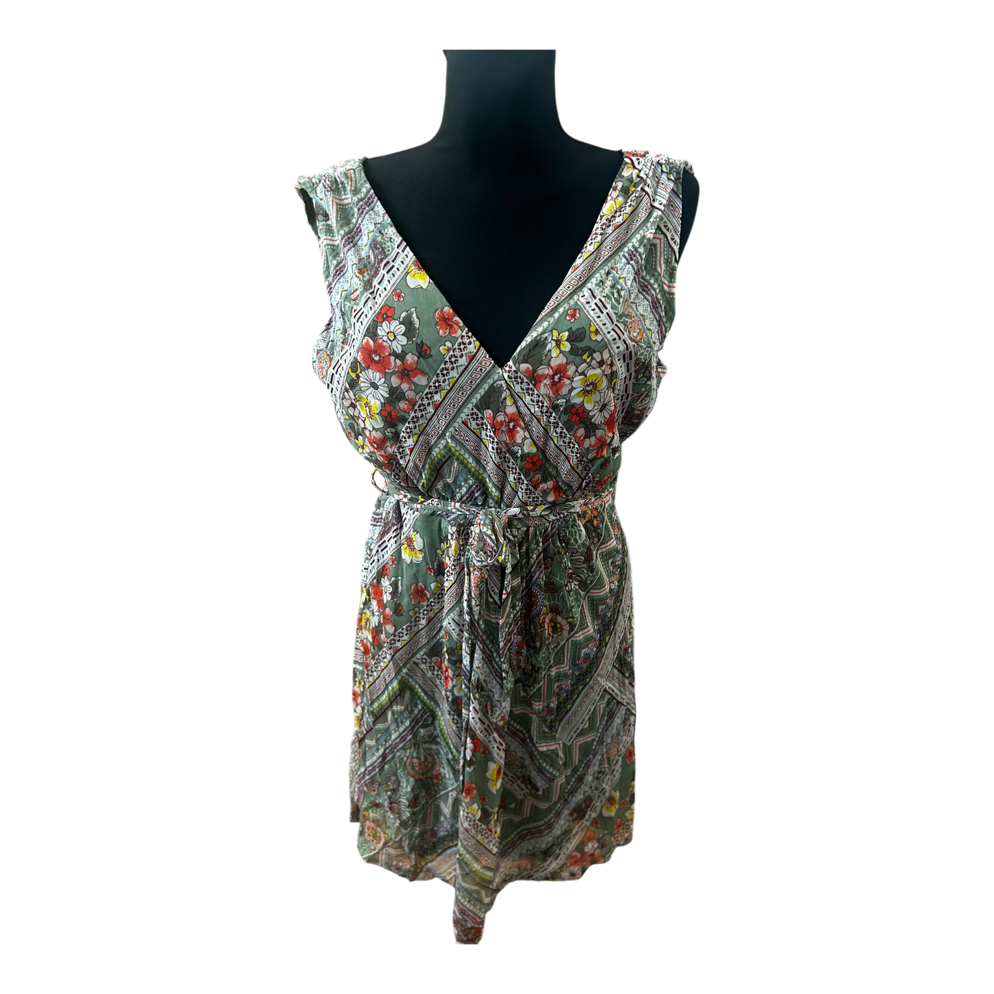 Zero Kleid Damen Sommerkleid Gr 42 Blumenmuster Wickeloptik Elegant