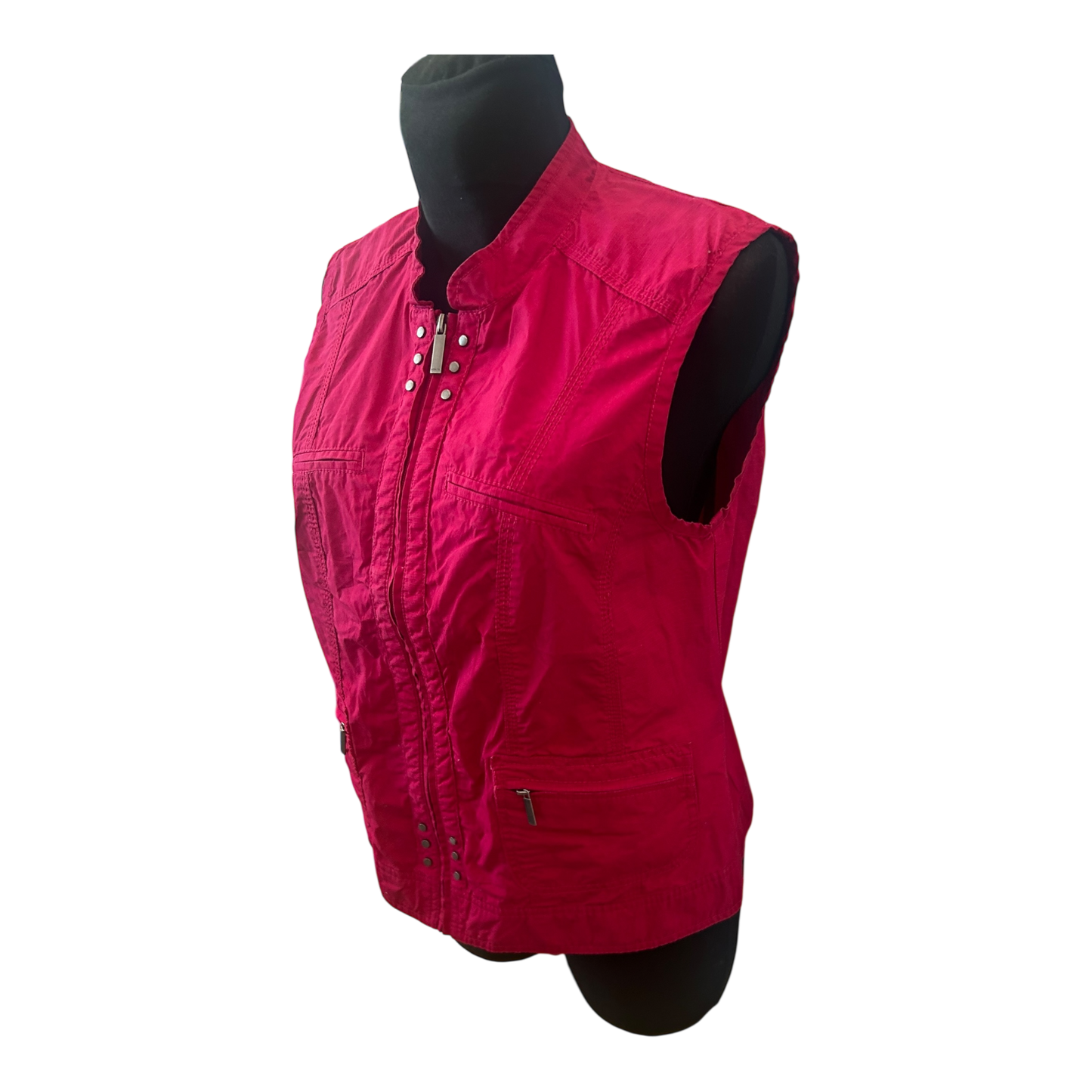 Bonita Damen Weste Sommer Gr 40 Pink Baumwolle Leicht Taschen Casual