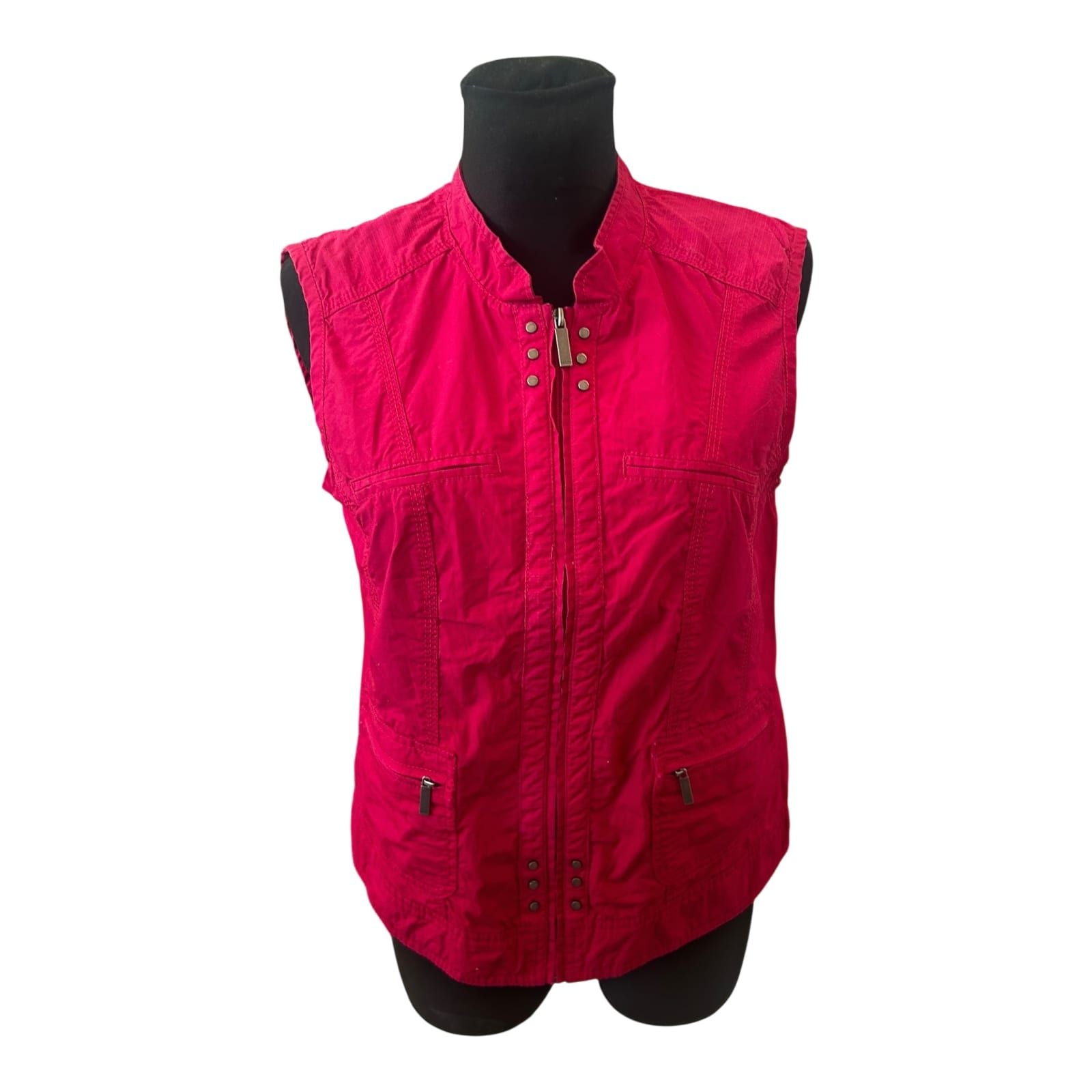 Bonita Damen Weste Sommer Gr 40 Pink Baumwolle Leicht Taschen Casual