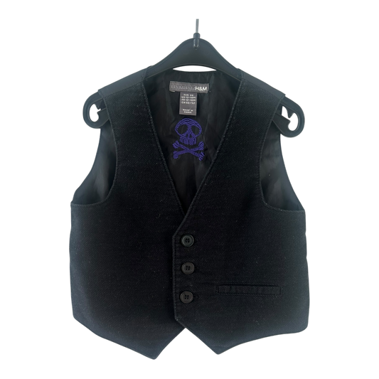H&M Weste Jungen Gr 86 Schwarz Elegant Festlich Baumwollmix Klassisch