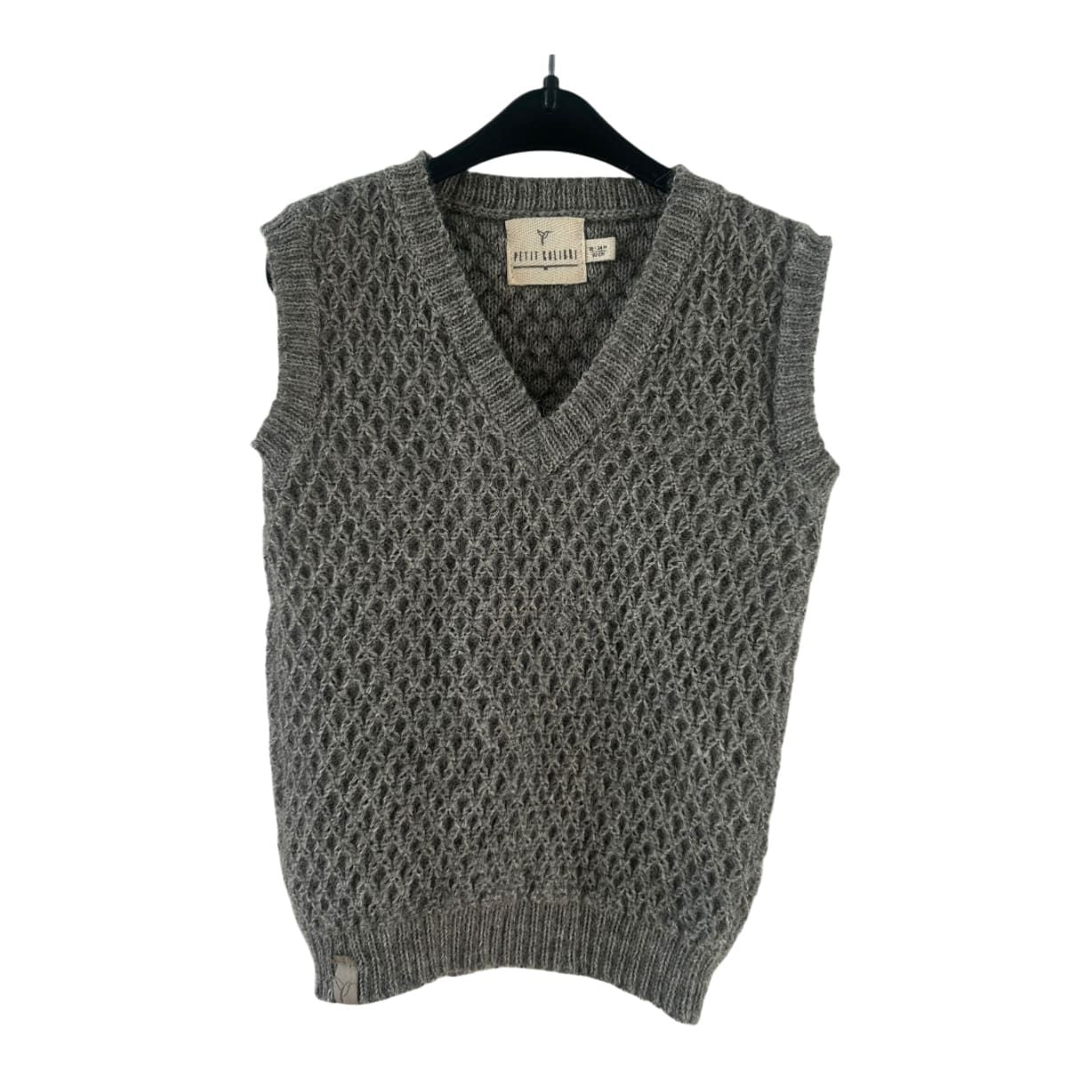 Petit Kolibri Pullunder Strickweste Gr 92 Grau Alpaka Weich Warm
