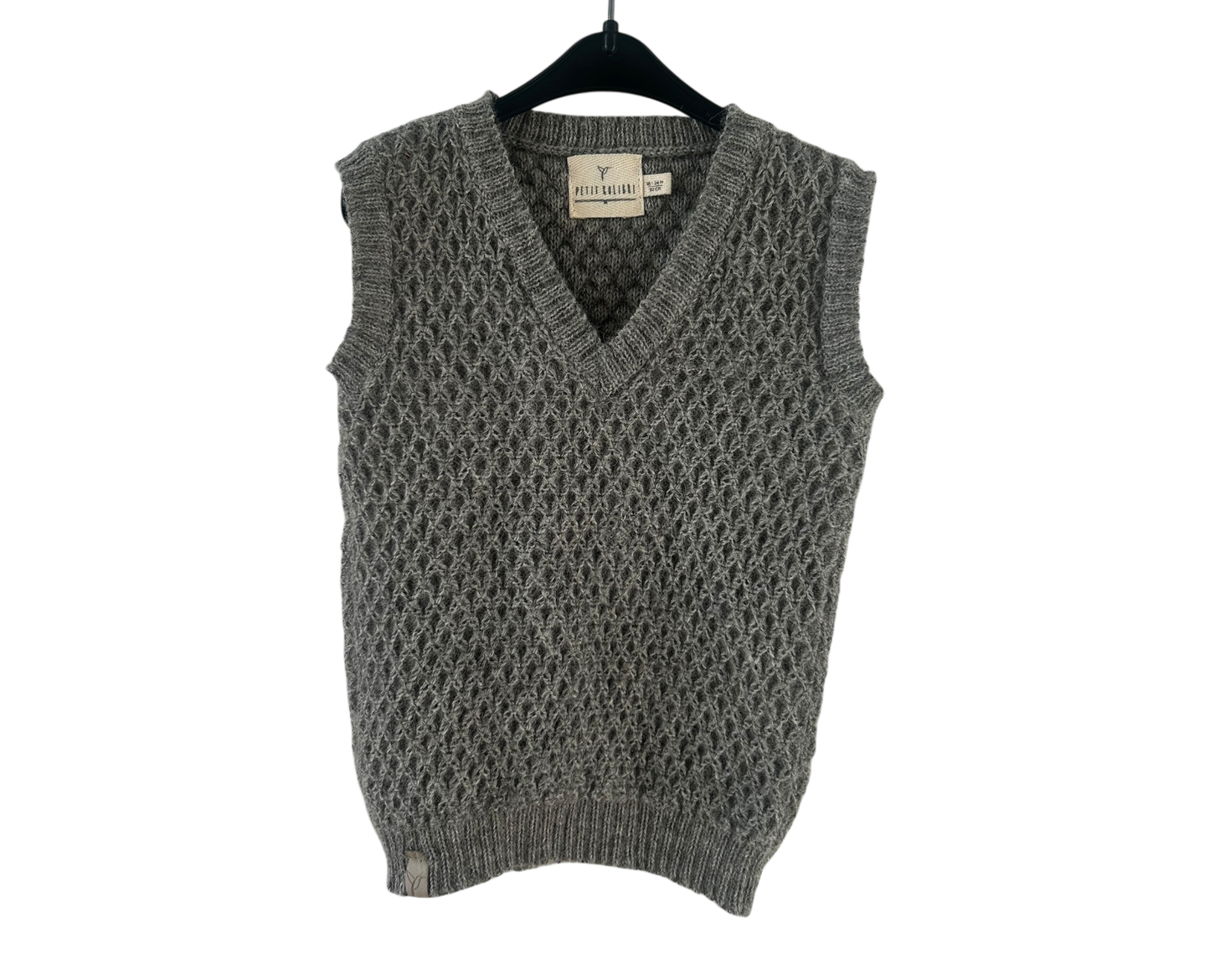 Petit Kolibri Baby Pullunder Strickweste Gr 92 Grau Alpaka Weich Warm