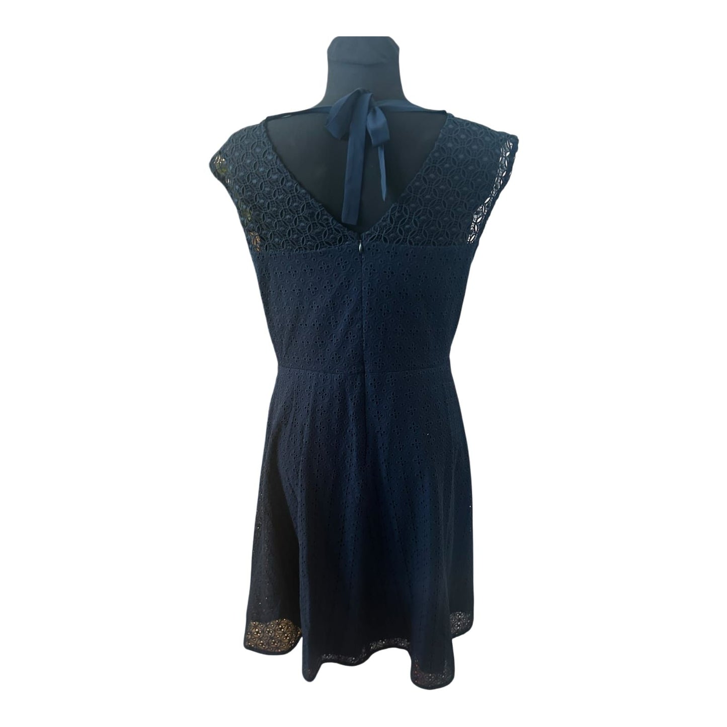 Sixth Sense Damen Kleid Spitze Sommer Elegant Gr 40 Blau Gefüttert Neu