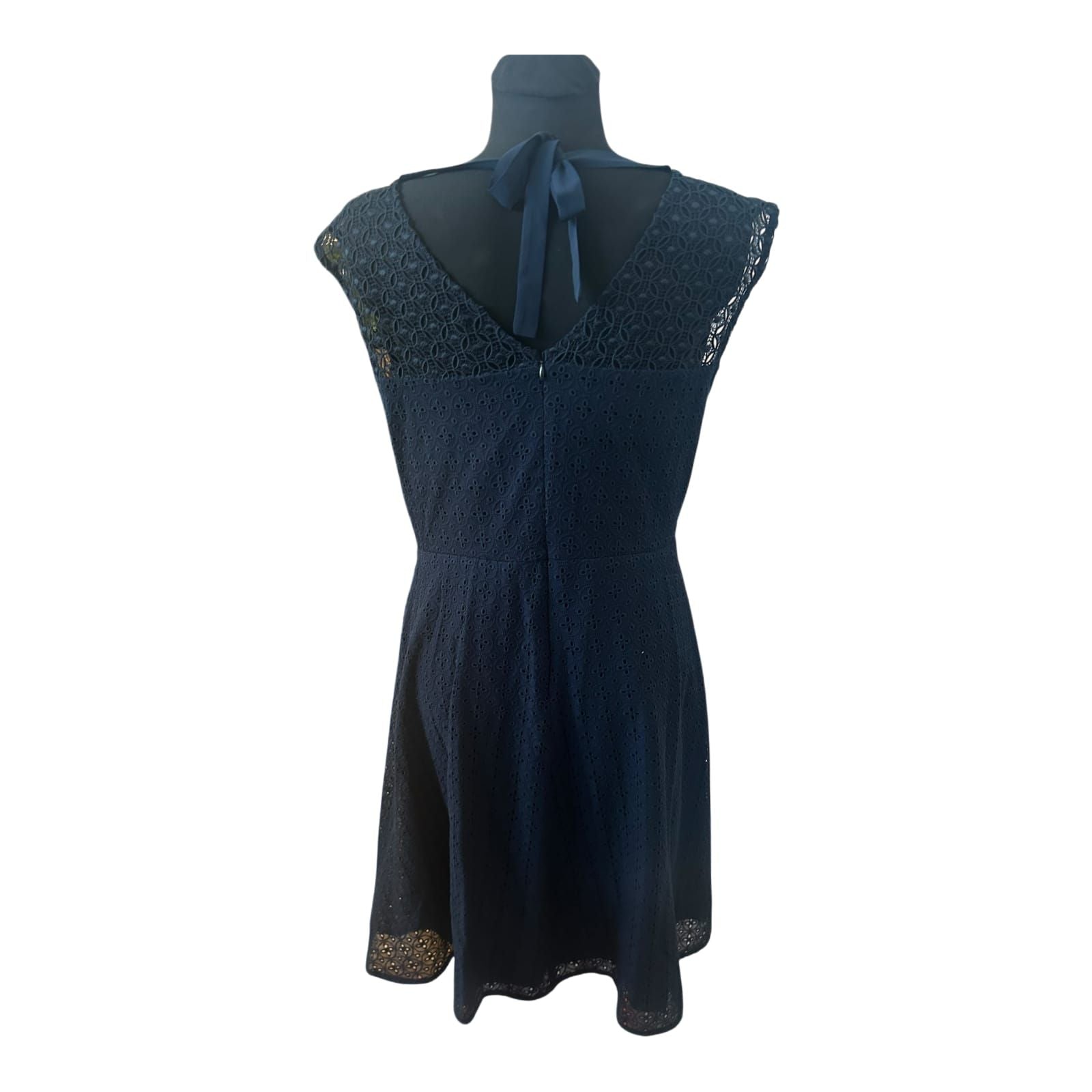 Sixth Sense Damen Kleid Spitze Sommer Elegant Gr 40 Blau Gefüttert Neu