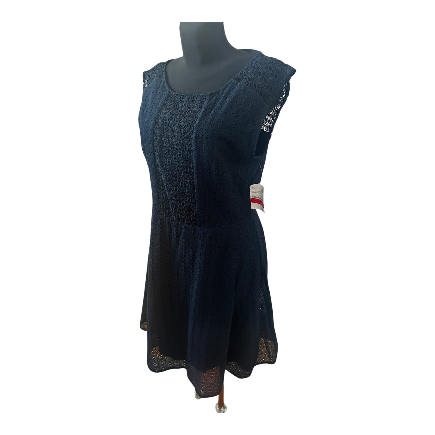 Sixth Sense Damen Kleid Spitze Sommer Elegant Gr 40 Blau Gefüttert Neu