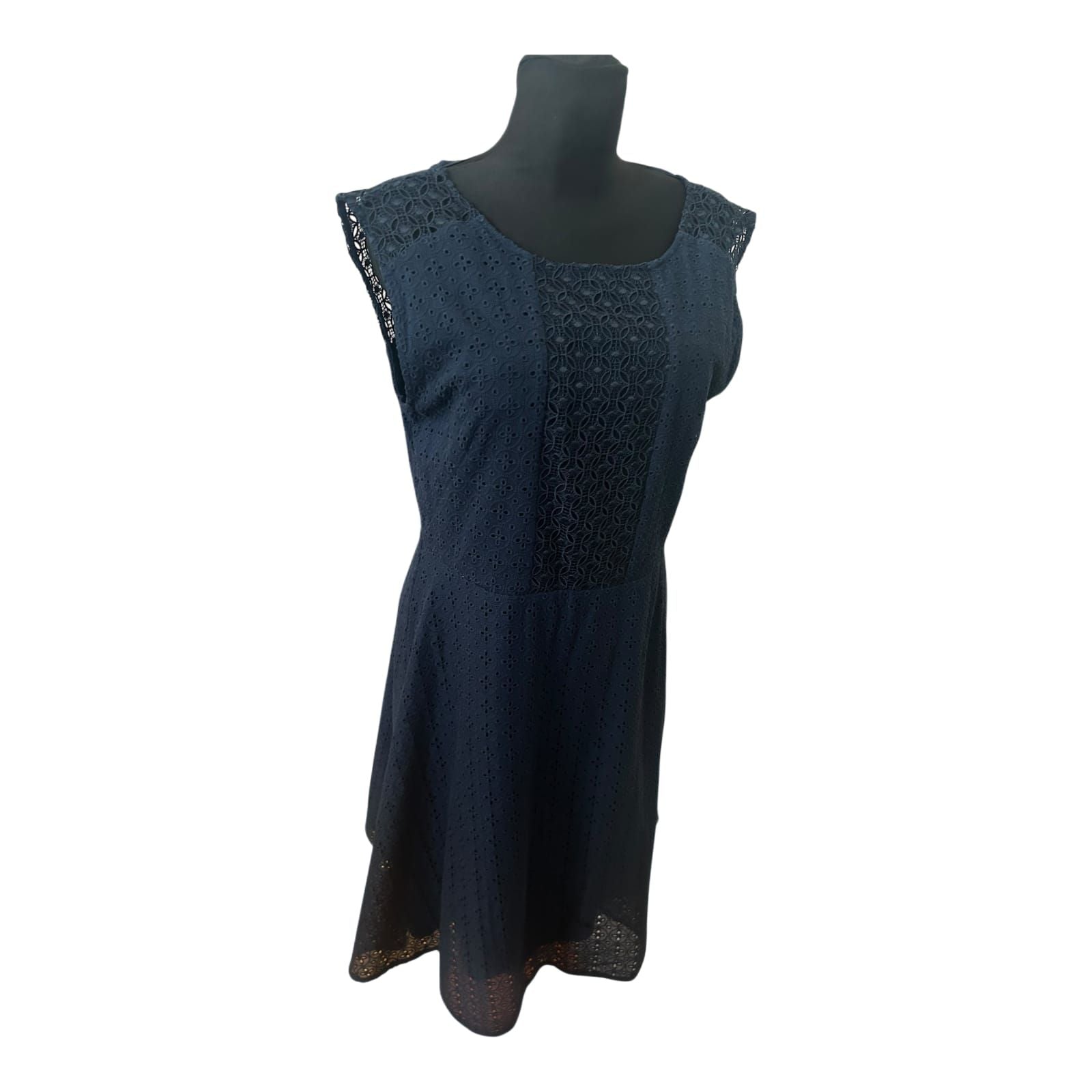 Sixth Sense Damen Kleid Spitze Sommer Elegant Gr 40 Blau Gefüttert Neu