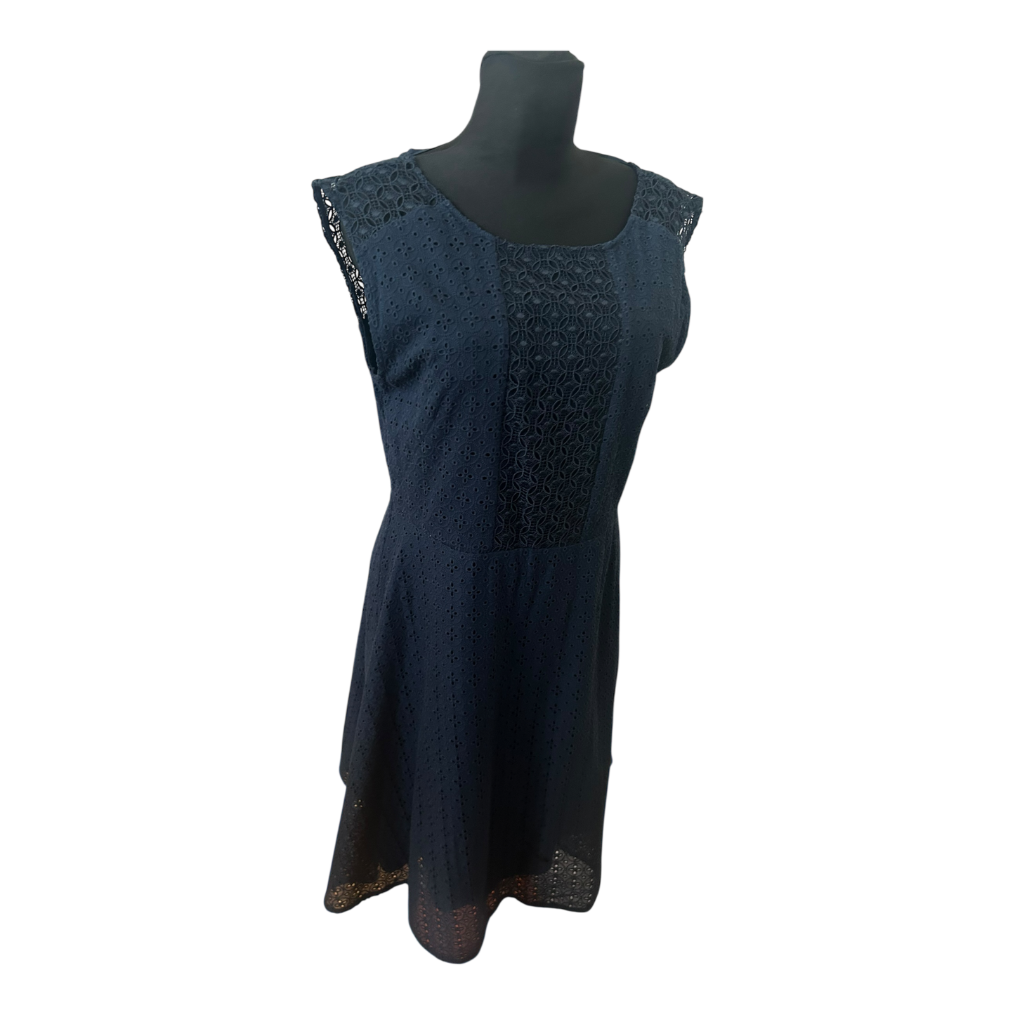 Sixth Sense Damen Kleid Spitze Sommer Elegant Gr 40 Blau Gefüttert Neu