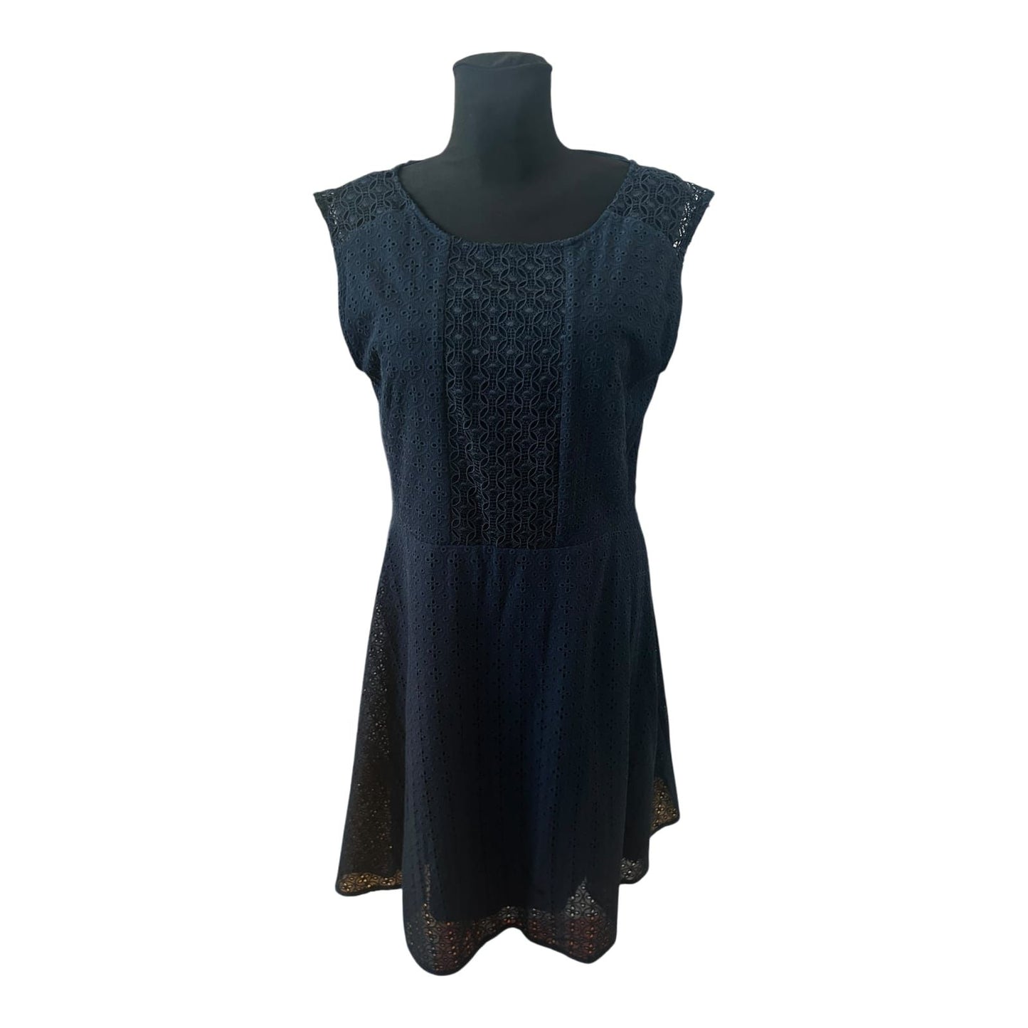 Sixth Sense Damen Kleid Spitze Sommer Elegant Gr 40 Blau Gefüttert Neu