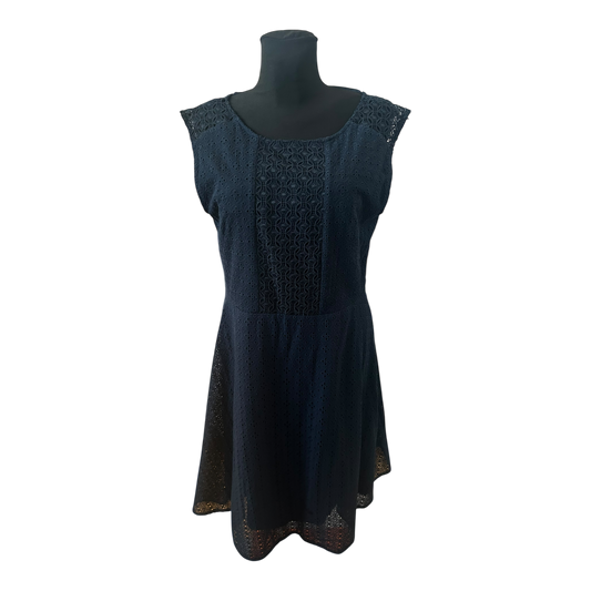 Sixth Sense Damen Kleid Spitze Sommer Elegant Gr 40 Blau Gefüttert Neu