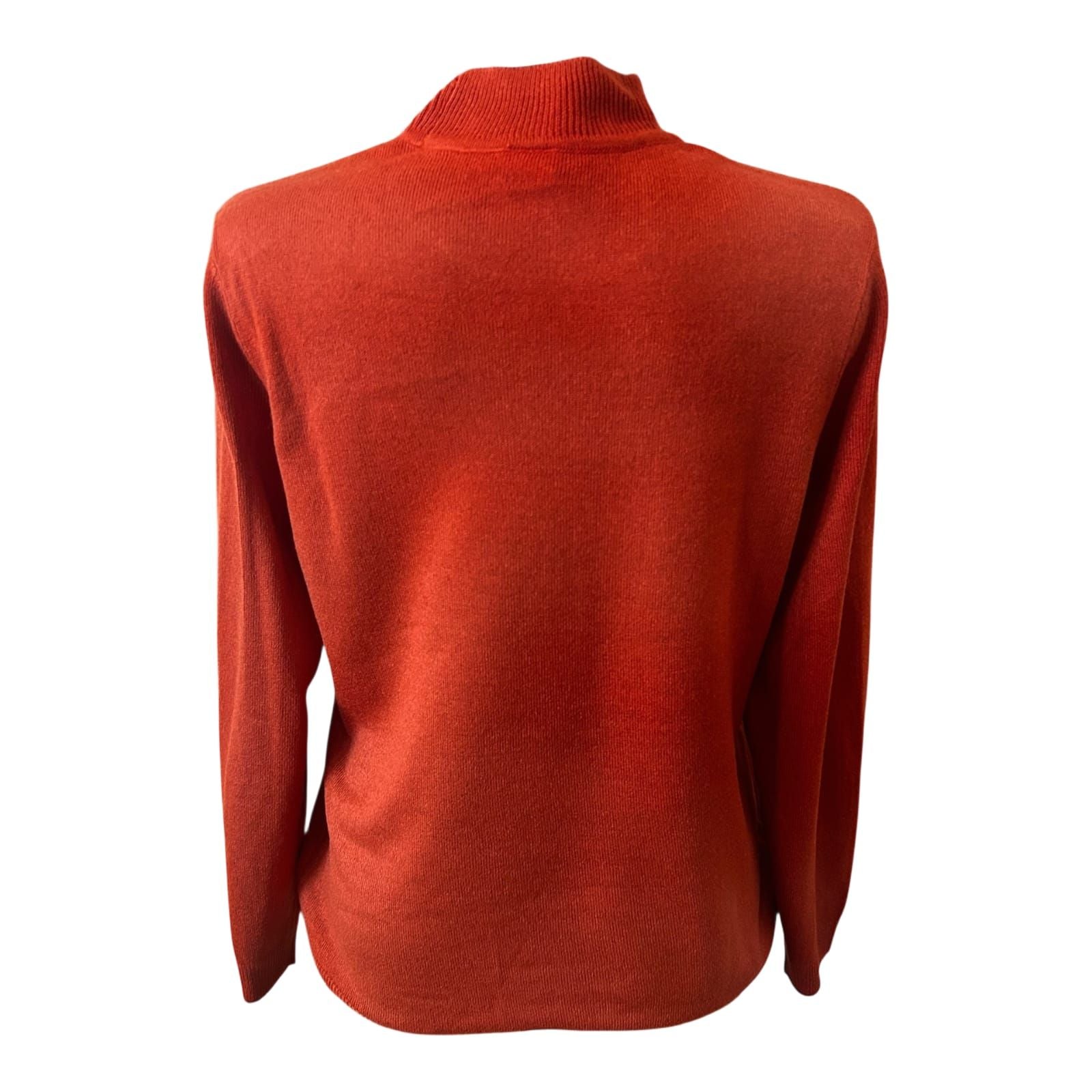 Damen Pullover Größe 42 Rostrot Stehkragen Langarm Elegant Klassisch