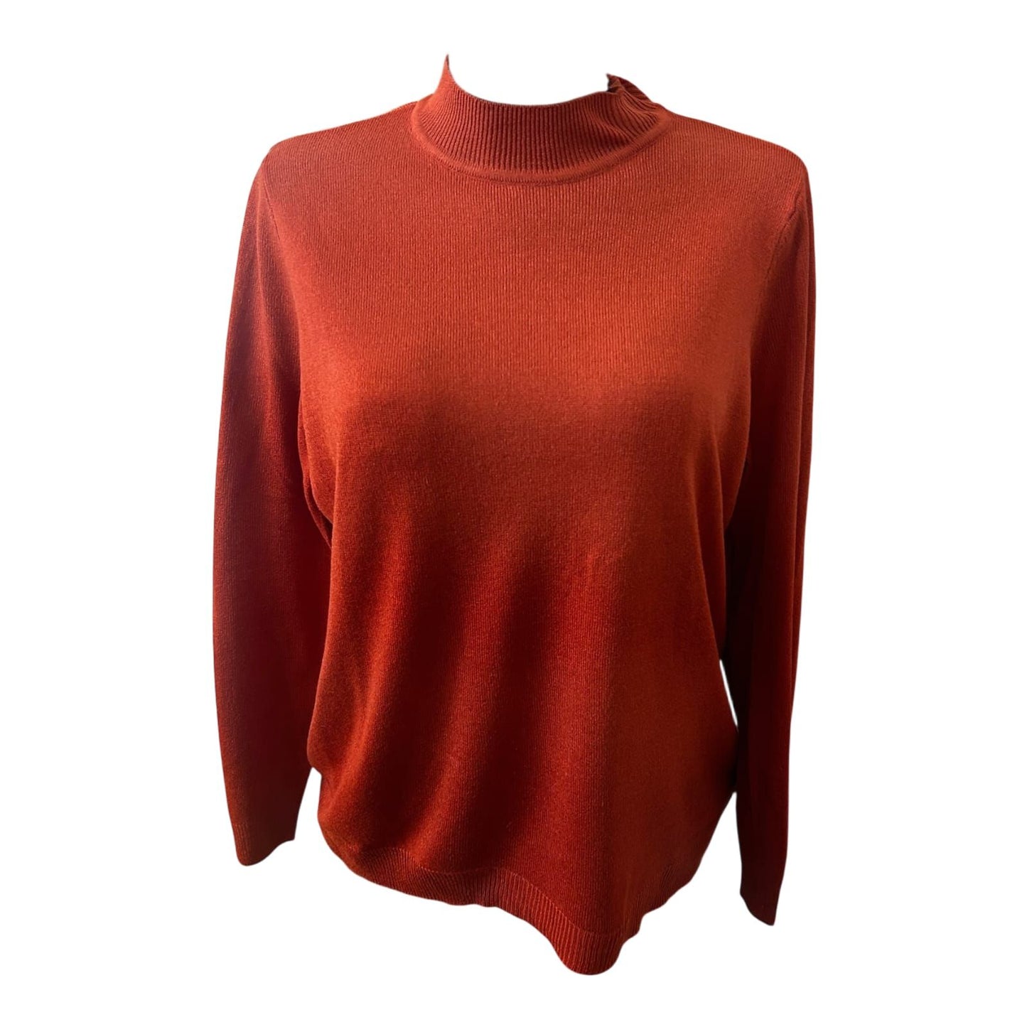 Damen Pullover Größe 42 Rostrot Stehkragen Langarm Elegant Klassisch