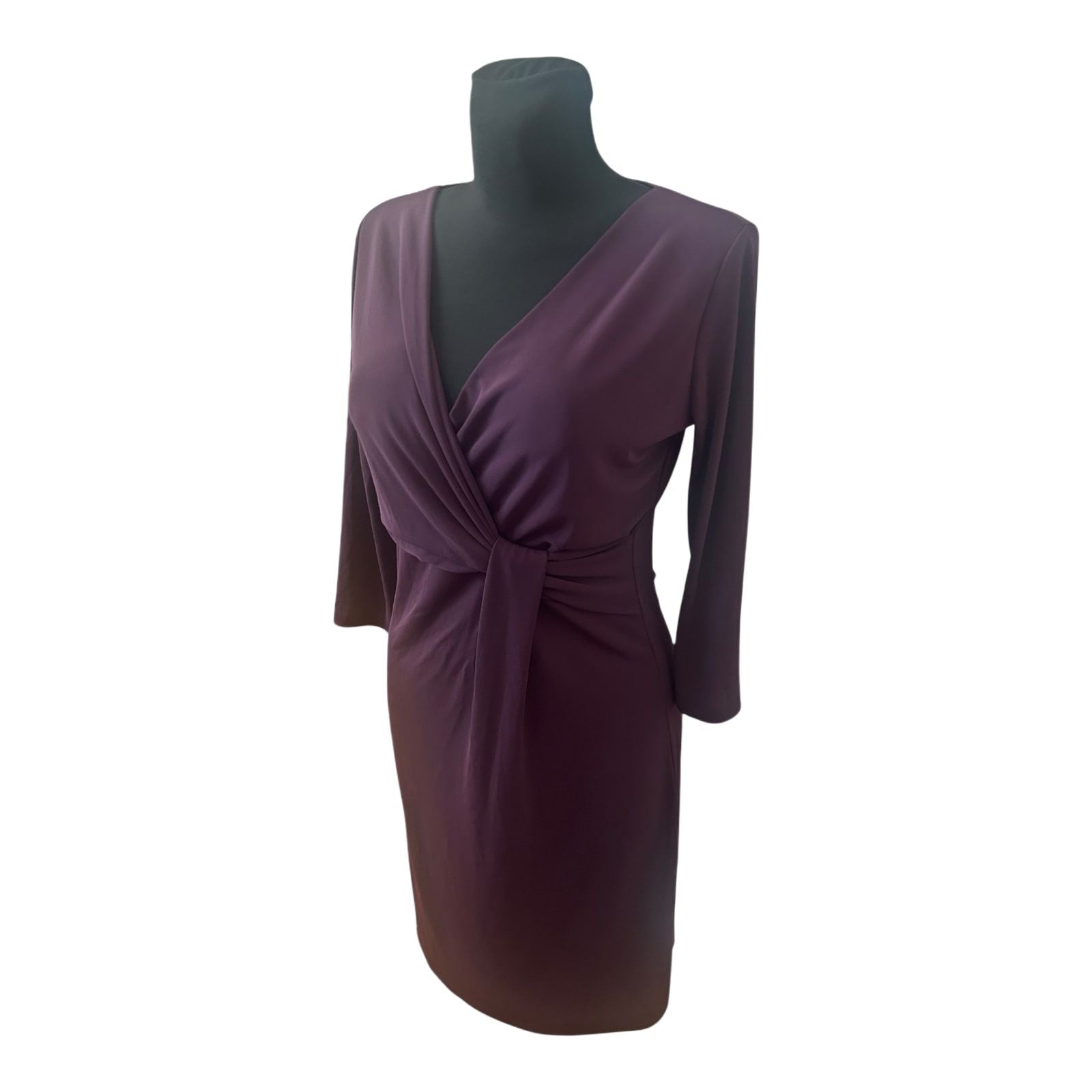 Cartoon Kleid Damen Gr 36 Lila Elegant Wickeloptik Stretch Midikleid
