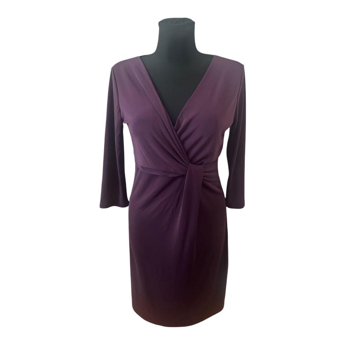Cartoon Kleid Damen Gr 36 Lila Elegant Wickeloptik Stretch Midikleid