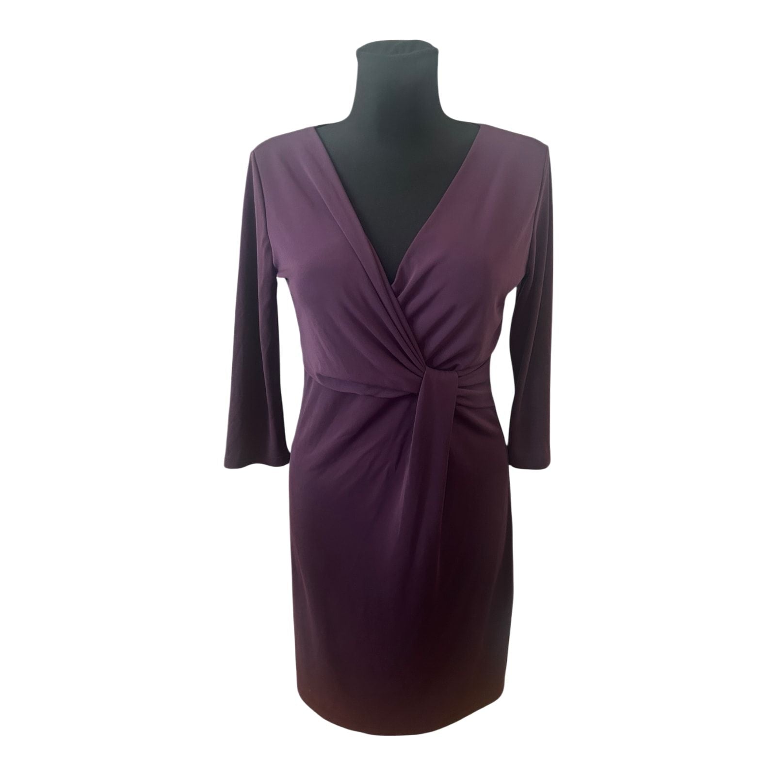 Cartoon Kleid Damen Gr 36 Lila Elegant Wickeloptik Stretch Midikleid
