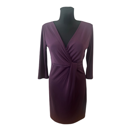 Cartoon Kleid Damen Gr 36 Lila Elegant Wickeloptik Stretch Midikleid