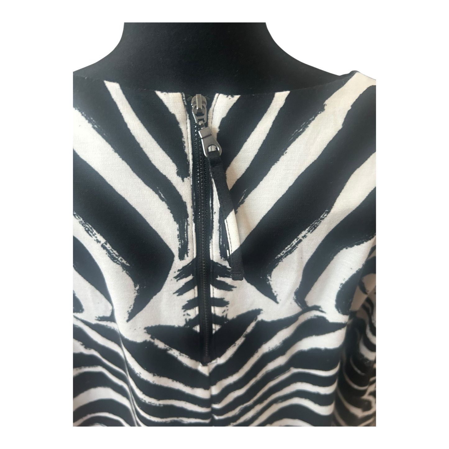 H&M Damen Kleid Zebra Muster Sommer Kleid Gr L Schwarz Weiss Elegant