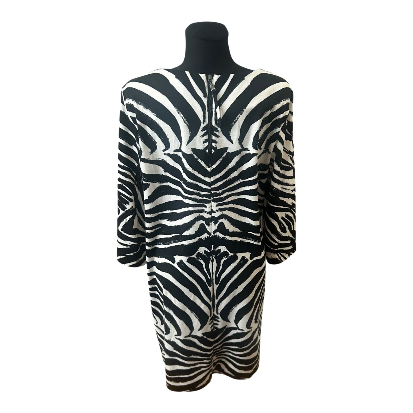 H&M Damen Kleid Zebra Muster Sommer Kleid Gr L Schwarz Weiss Elegant