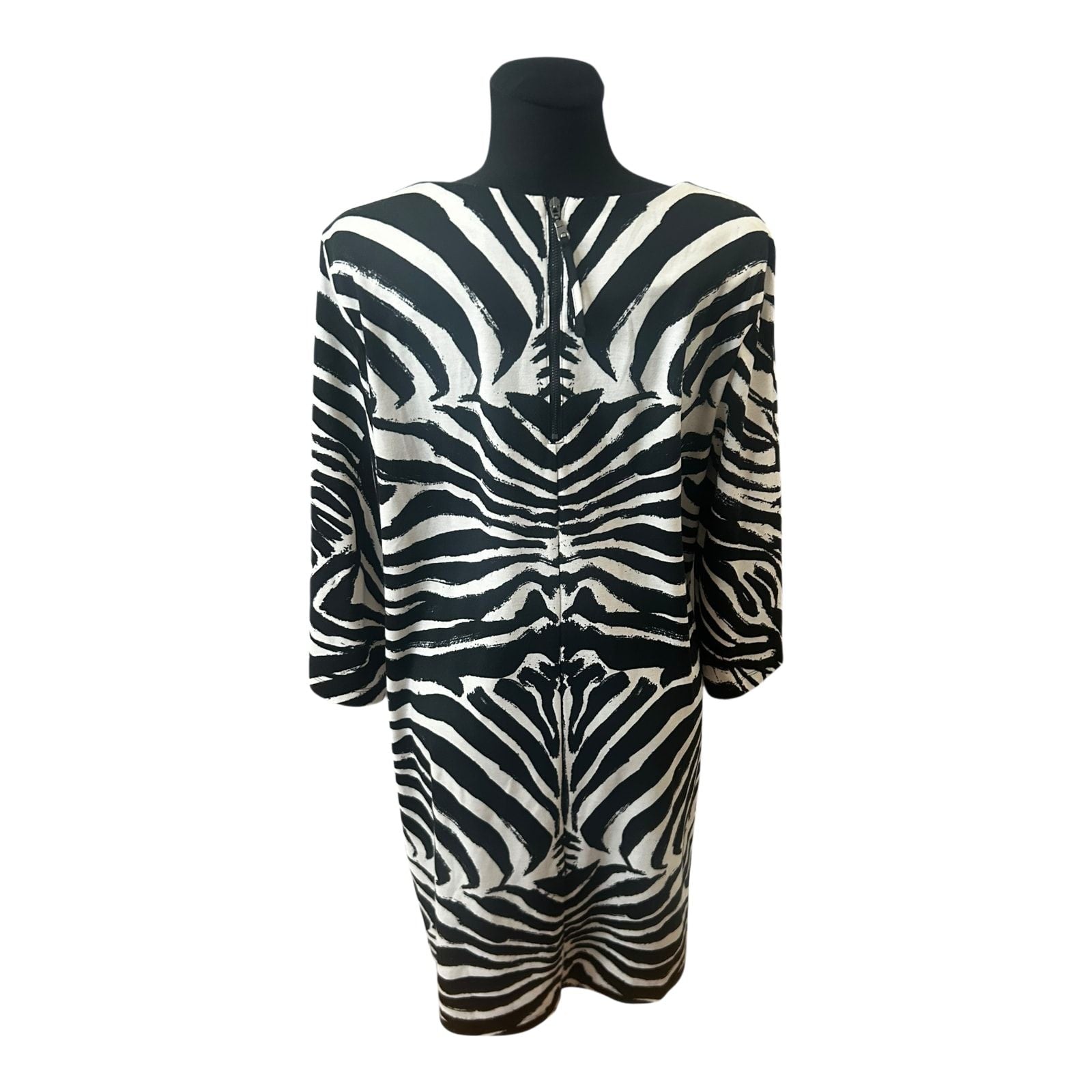 H&M Damen Kleid Zebra Muster Sommer Kleid Gr L Schwarz Weiss Elegant