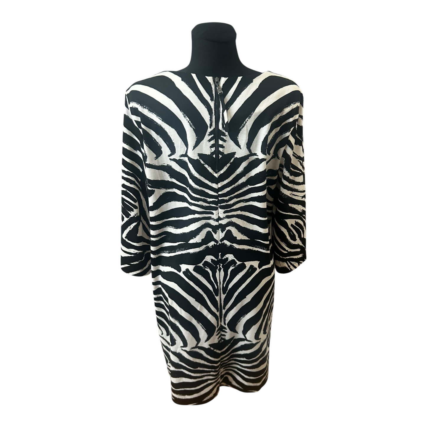 H&M Damen Kleid Zebra Muster Sommer Kleid Gr L Schwarz Weiss Elegant