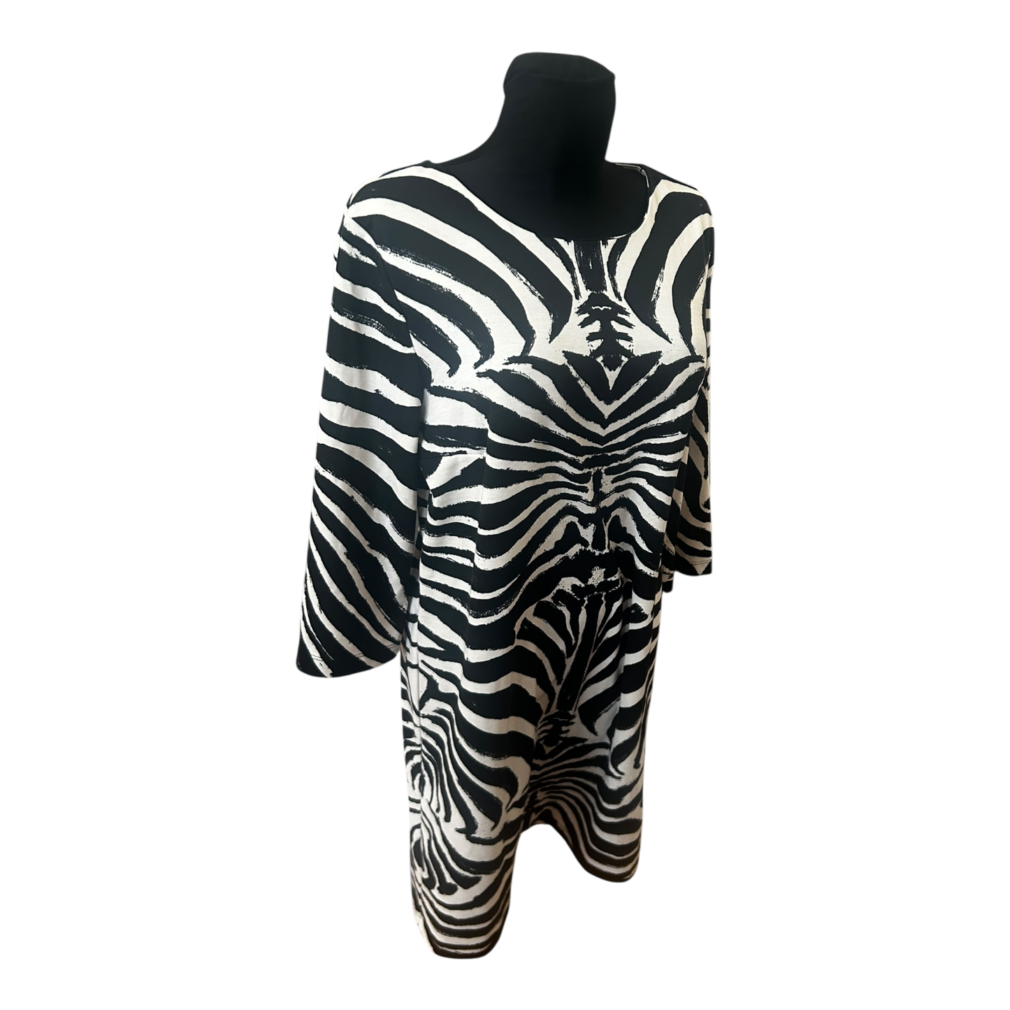 H&M Damen Kleid Zebra Muster Sommer Kleid Gr L Schwarz Weiss Elegant