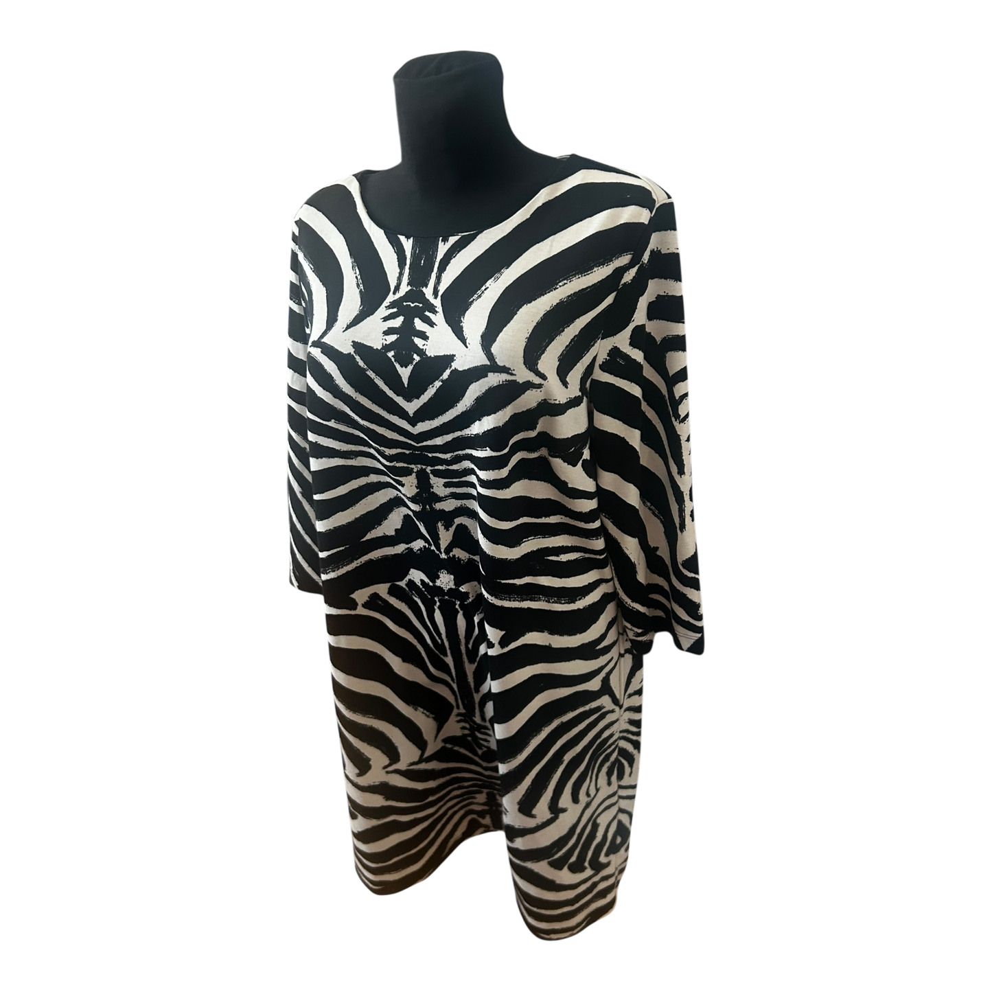 H&M Damen Kleid Zebra Muster Sommer Kleid Gr L Schwarz Weiss Elegant