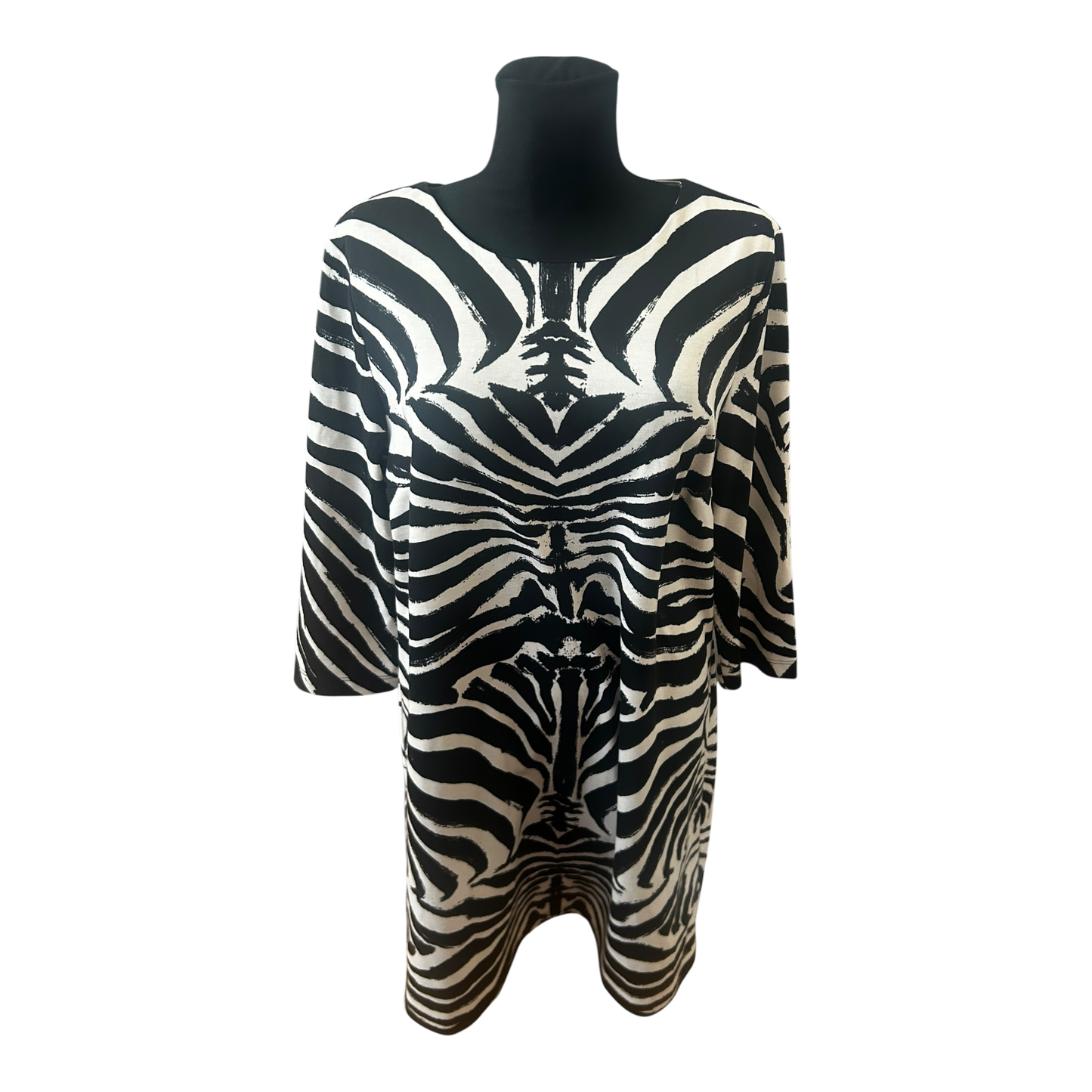 H&M Damen Kleid Zebra Muster Sommer Kleid Gr L Schwarz Weiss Elegant