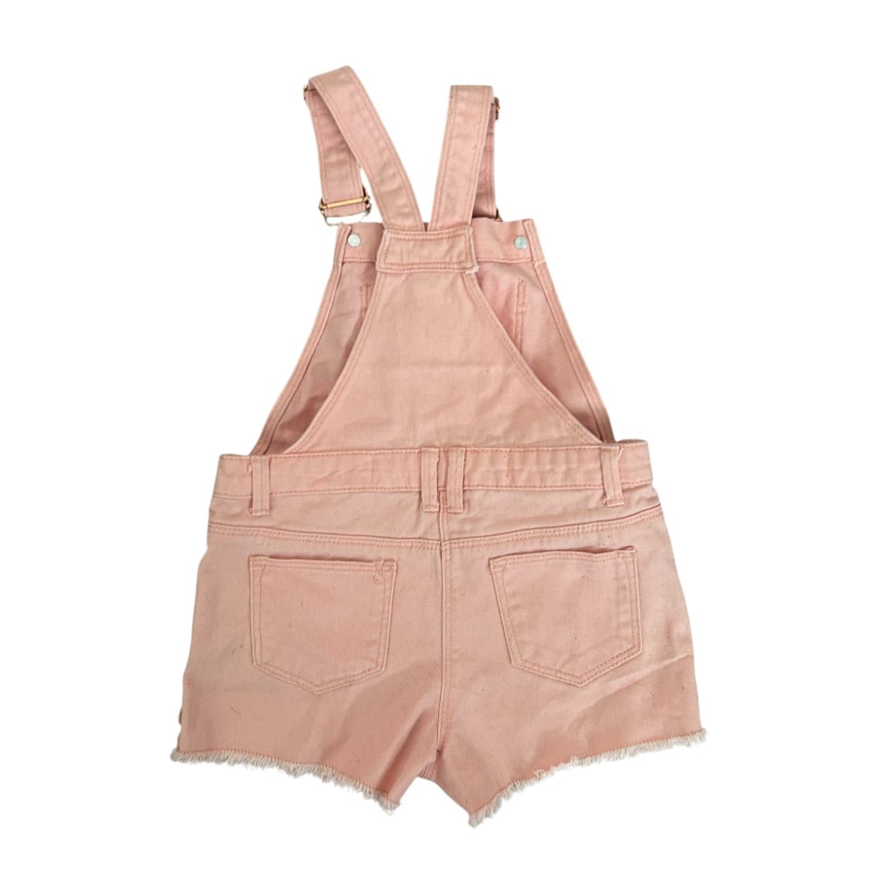 Denim Co Mädchen Latzshorts Gr 122 Rosa Baumwolle Spitze Sommer Overall