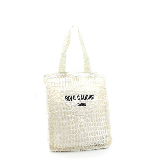 Vimoda Rive Gauche Tasche Weiß Häkel Shopper Sommer Boho Strandtasche Neu Etikett