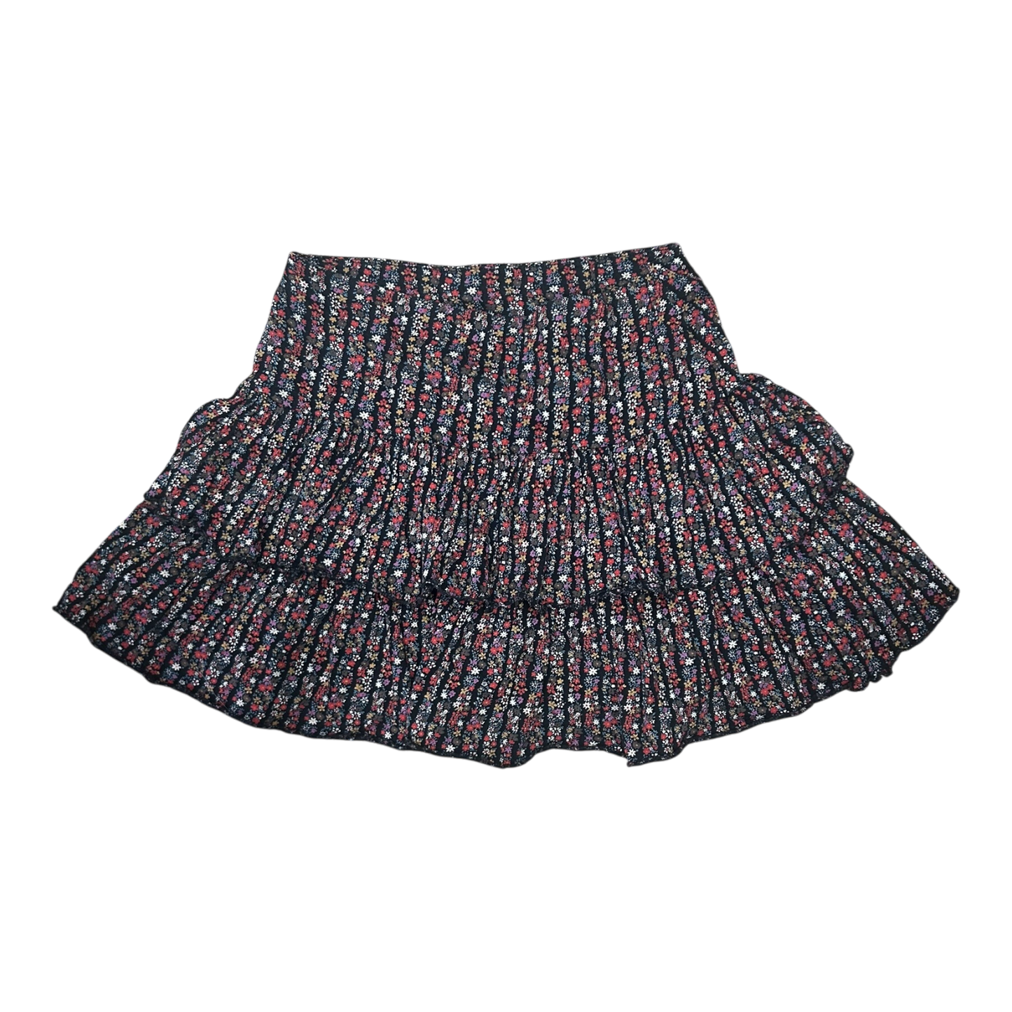 Lindex Rock Damen S Baumwolle Blumenmuster Volants Sommerrock Bunt