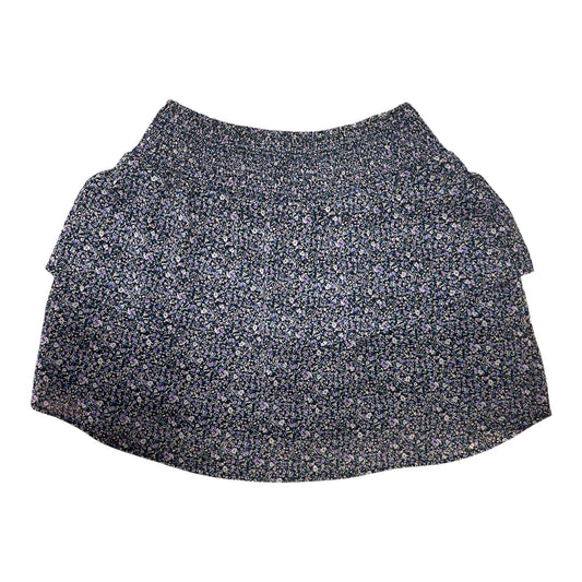 Pigalle Minirock Damen S Dunkelblau Lila Blumenmuster Baumwolle Volants
