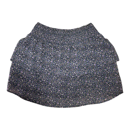 Pigalle Minirock Damen S Dunkelblau Lila Blumenmuster Baumwolle Volants