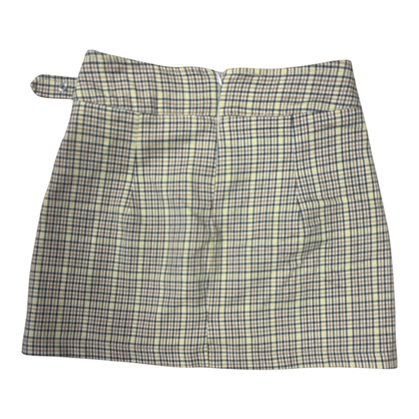 Bershka Minirock Damen XS Kariert Grau Rock mit Gürtel Klassisch Trend